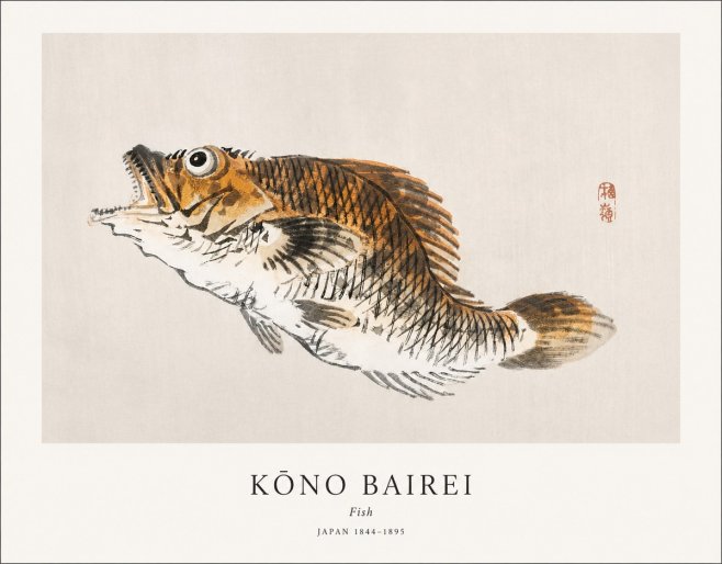 Kōno Bairei Fish II No1 - Affiche