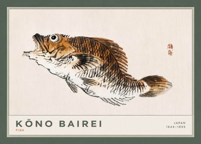 Kōno Bairei Fish II No2 - Affiche