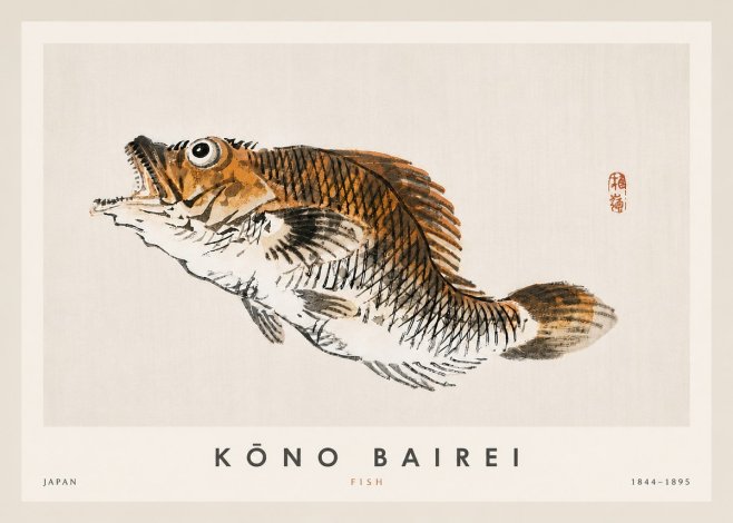 Kōno Bairei Fish II No4 - Affiche
