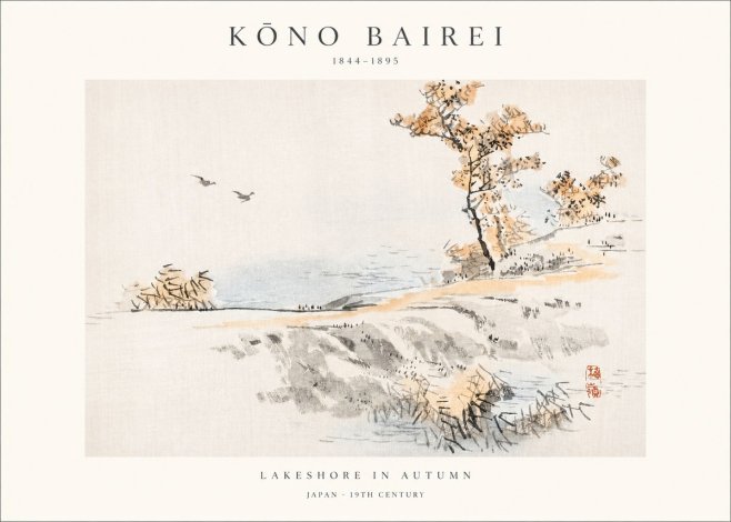 Kōno Bairei Lakeshore in Autumn No1 - Affiche