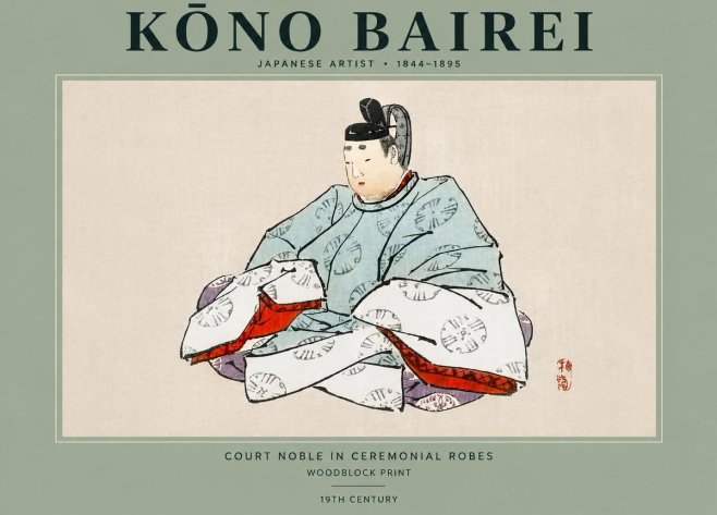 Kōno Bairei Court Noble in Ceremonial Robes No2 - Affiche