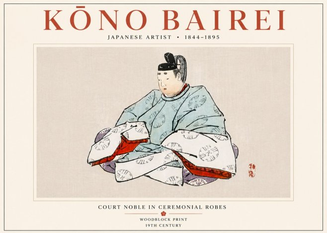 Kōno Bairei Court Noble in Ceremonial Robes No6 - Affiche