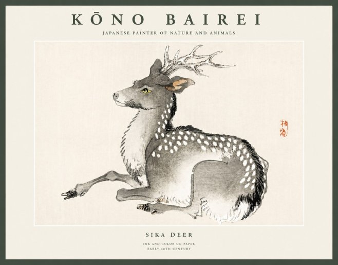 Kōno Bairei Sika Deer No1 - Affiche