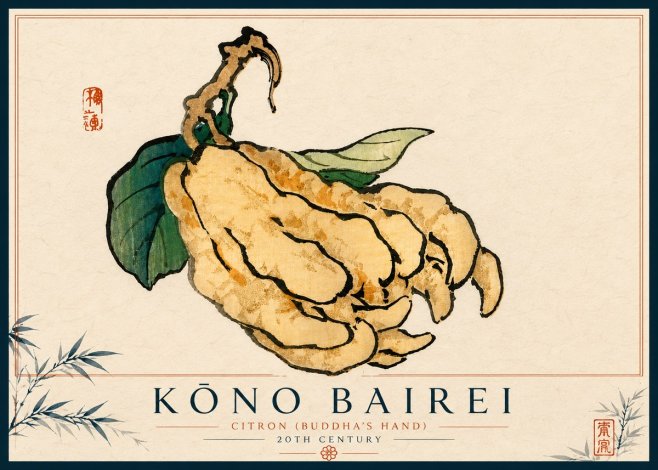 Kōno Bairei Citron (Buddha's Hand) No4 - Affiche