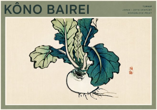 Kōno Bairei Turnip No4 - Affiche
