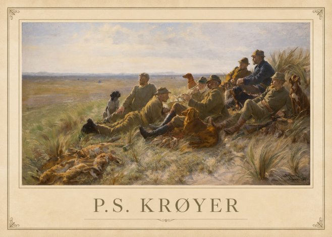 P.S. Krøyer Hare-hunting in the Dunes No1 - Affiche