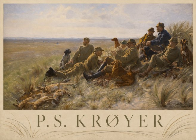 P.S. Krøyer Hare-hunting in the Dunes No3 - Affiche