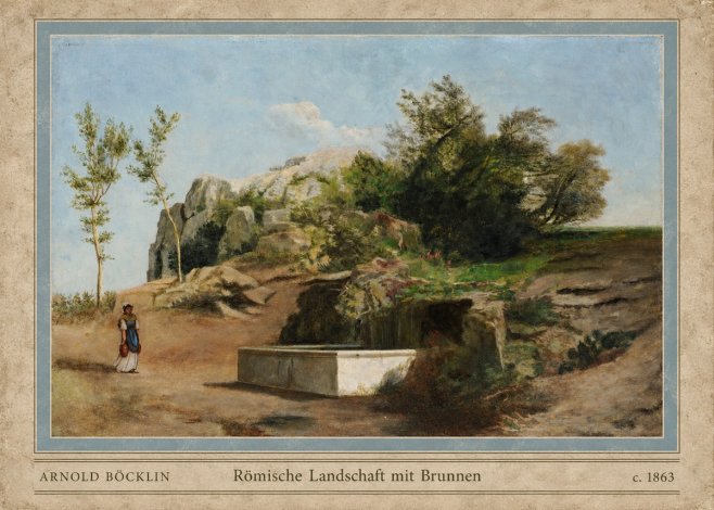 Arnold Böcklin Römische Landschaft Mit Brunnen No4 - Affiche