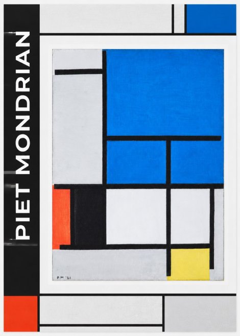 Piet Mondrian Composition with Red, Black, Blue, and Yellow No1 - Affiche
