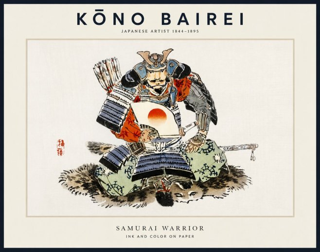 Kōno Bairei Samurai Warrior No1 - Affiche