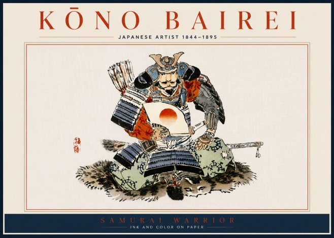 Kōno Bairei Samurai Warrior No5 - Affiche
