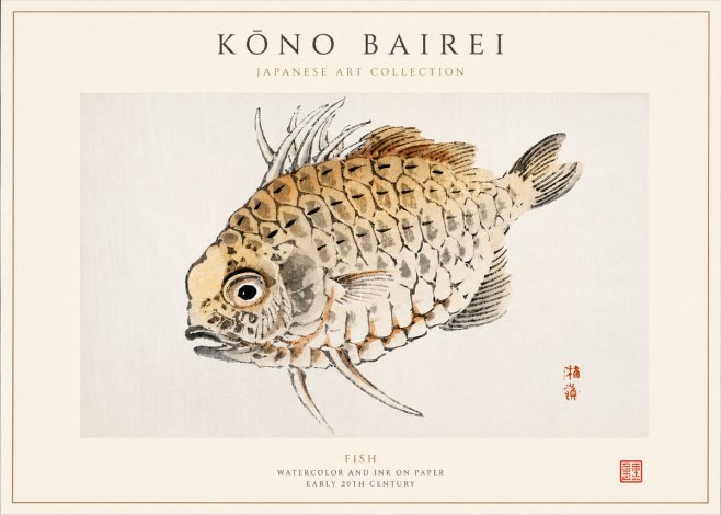 Kōno Bairei Fish III No3 - Affiche