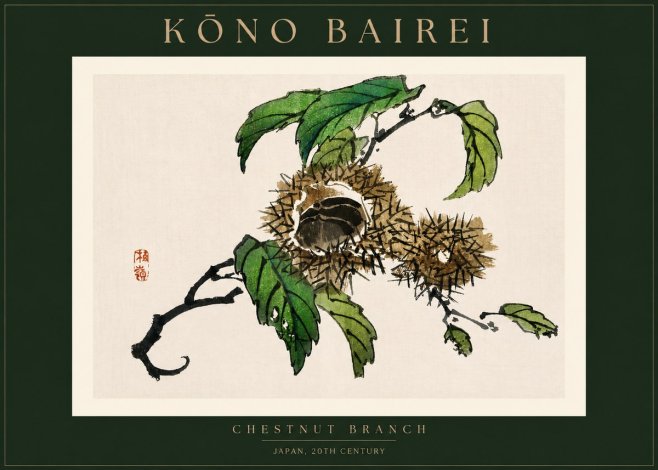 Kōno Bairei Chestnut Branch No2 - Affiche