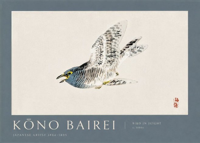 Kōno Bairei Bird in Flight No2 - Affiche