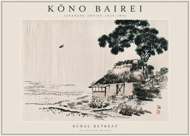 Kōno Bairei Rural Retreat No2 - Affiche