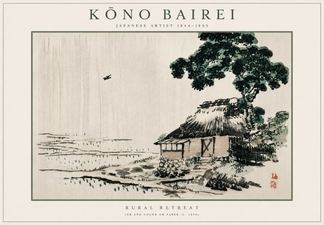 Kōno Bairei Rural Retreat No6 - Affiche