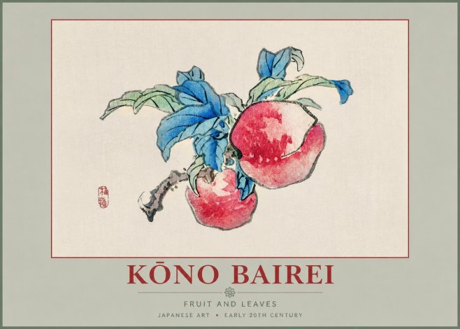 Kōno Bairei Fruit and Leaves No2 - Affiche