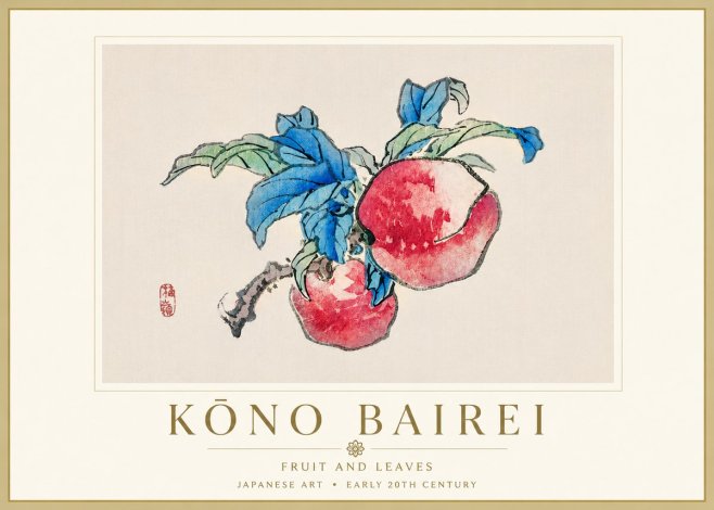 Kōno Bairei Fruit and Leaves No6 - Affiche