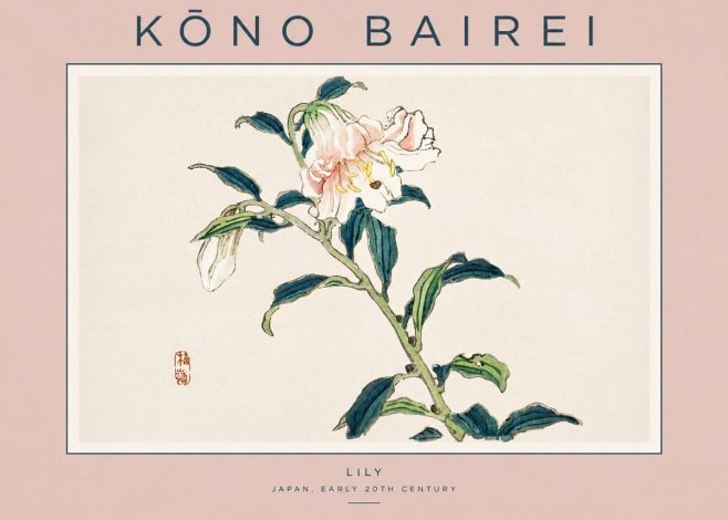 Kōno Bairei Lily No3 - Affiche