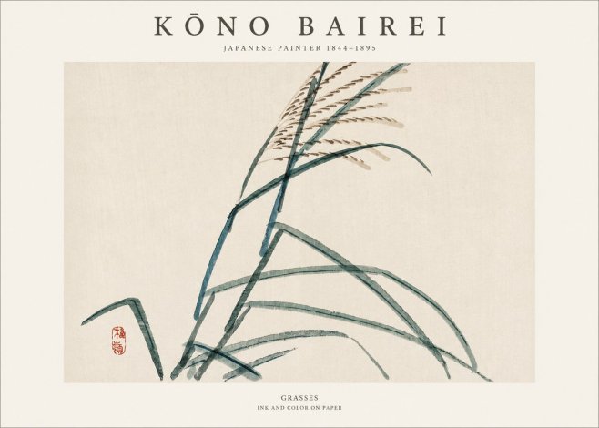 Kōno Bairei Grasses No1 - Affiche