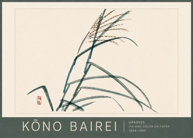 Kōno Bairei Grasses No6 - Affiche