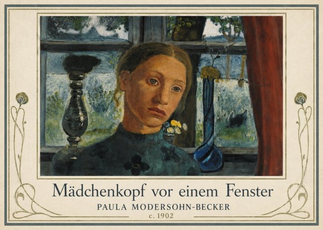 Paula Modersohn-Becker Mädchenkopf Vor Einem Fenster No1 - Affiche