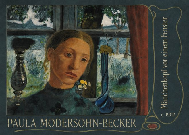 Paula Modersohn-Becker Mädchenkopf Vor Einem Fenster No5 - Affiche
