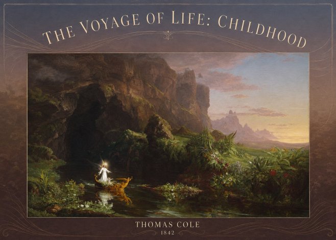 Thomas Cole The Voyage of Life: Childhood I No3 - Affiche