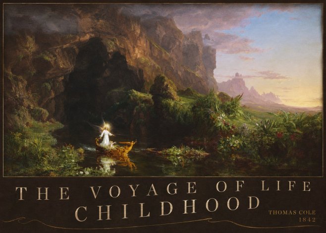 Thomas Cole The Voyage of Life: Childhood I No4 - Affiche
