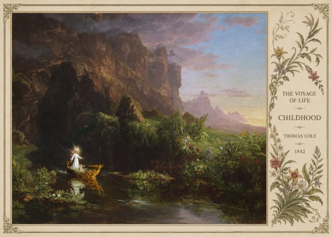 Thomas Cole The Voyage of Life: Childhood I No5 - Affiche
