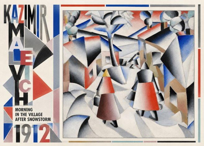 Kazimir Malevich Morning in the Village After Snowstorm No6 - Affiche