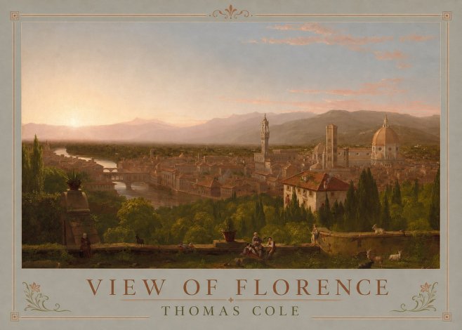 Thomas Cole View of Florence No1 - Affiche