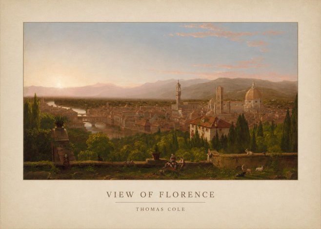 Thomas Cole View of Florence No3 - Affiche