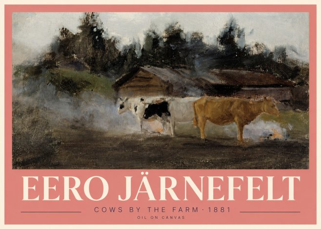 Eero Järnefelt Cows by the Farm · 1881 No3 - Affiche