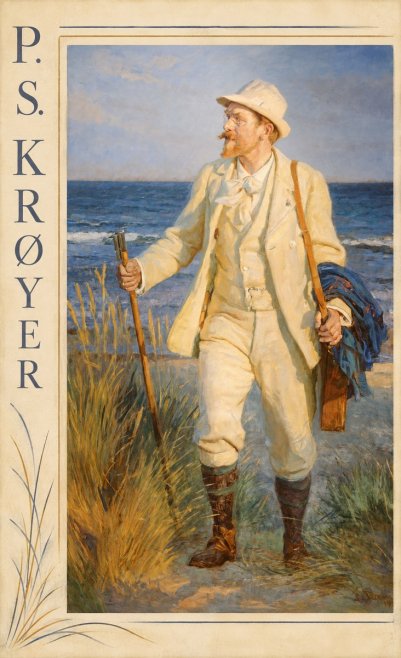 P.S. Krøyer Self-portrait by the Beach No2 - Affiche