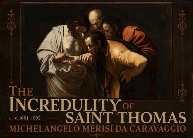 Michelangelo Merisi da Caravaggio The Incredulity of Saint Thomas III No3 - Affiche