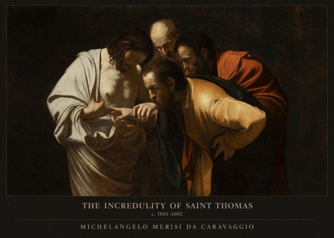 Michelangelo Merisi da Caravaggio The Incredulity of Saint Thomas III No5 - Affiche