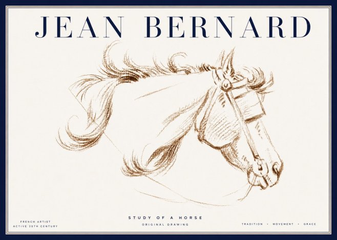 Jean Bernard Study of a Horse I No4 - Affiche