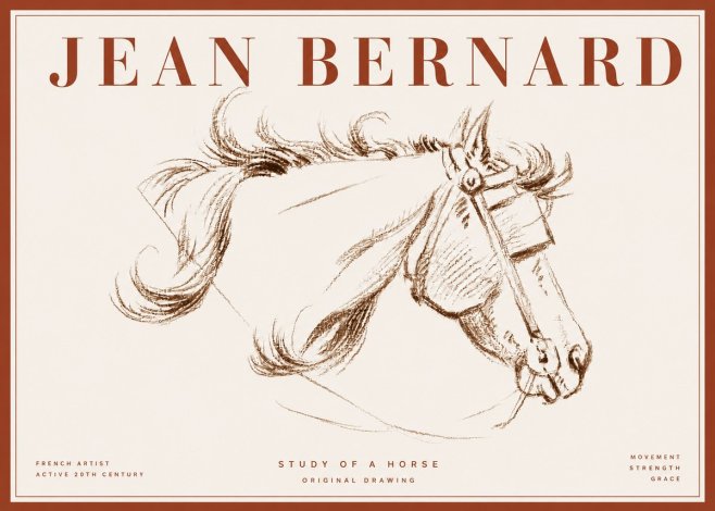 Jean Bernard Study of a Horse I No6 - Affiche