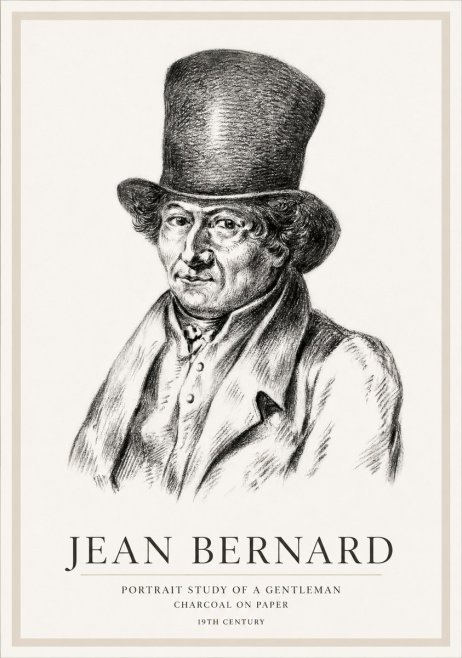 Jean Bernard Portrait Study of a Gentleman No1 - Affiche