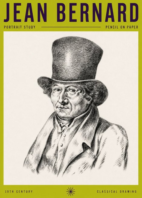 Jean Bernard Portrait Study of a Gentleman No5 - Affiche