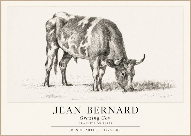 Jean Bernard Grazing Cow I No1 - Affiche