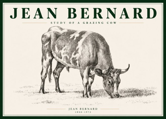 Jean Bernard Grazing Cow I No5 - Affiche