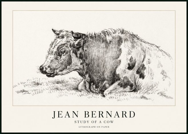 Jean Bernard Resting Cow I No3 - Affiche