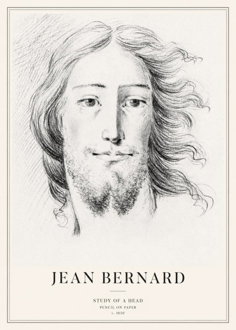 Jean Bernard Study of a Head No3 - Affiche