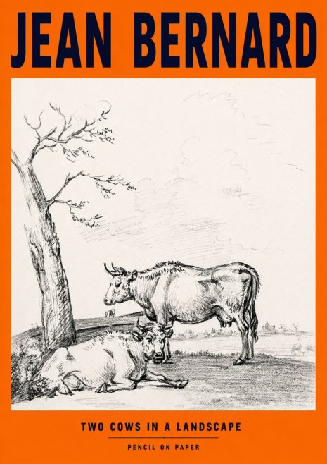 Jean Bernard Two Cows in a Landscape No2 - Affiche