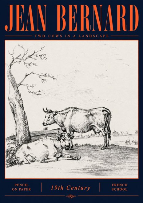Jean Bernard Two Cows in a Landscape No6 - Affiche