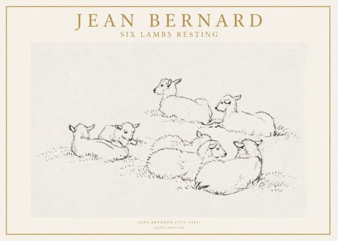 Jean Bernard Study of Lambs No2 - Affiche