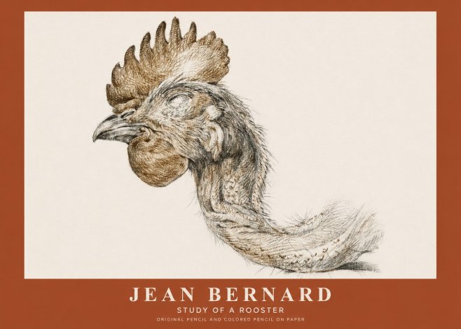 Jean Bernard Study of a Rooster Head No2 - Affiche