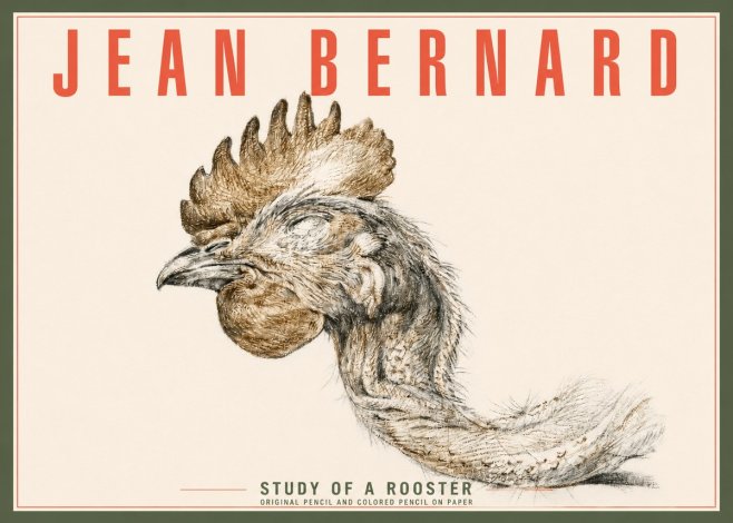 Jean Bernard Study of a Rooster Head No4 - Affiche
